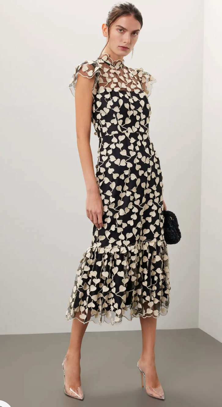 Shoshanna Black and White Chiffon berty Dress Size 8